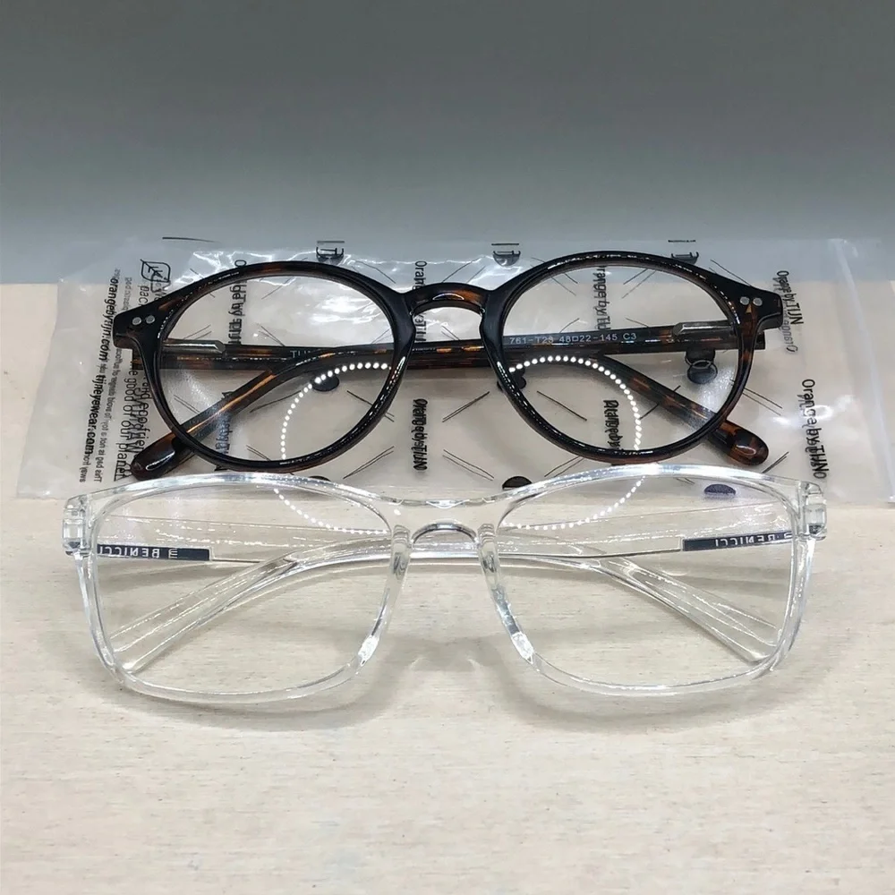 Blue light blocking non prescription glasses Benicci and TIJN bundle  2 Unisex.